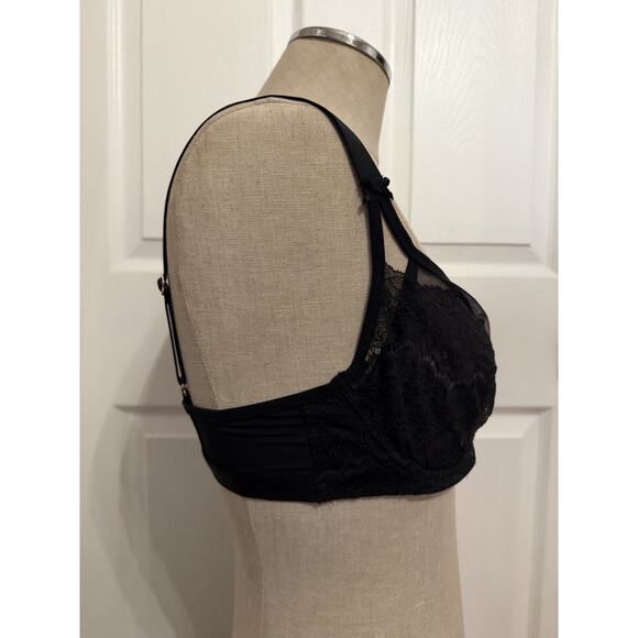 Victoria’s Secret Dream Angels Lace Balconette Bra Black 34D Underwire Unlined - Picture 2 of 7